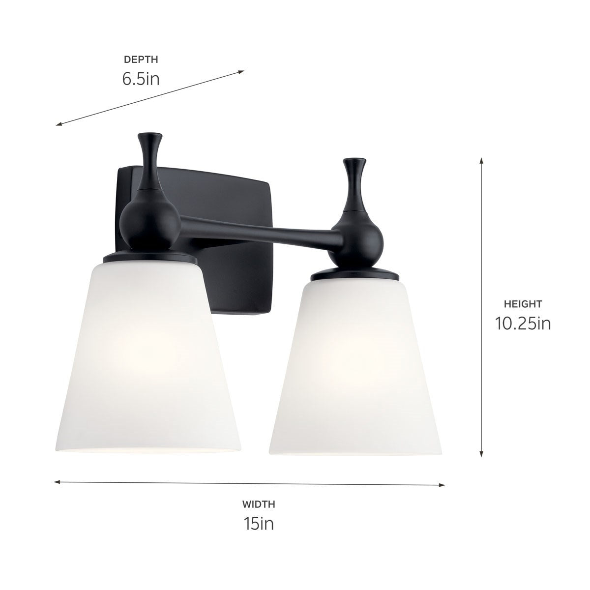 Kichler - 55091BK - Two Light Bath - Cosabella - Black