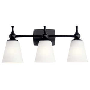 Kichler - 55092BK - Three Light Bath - Cosabella - Black