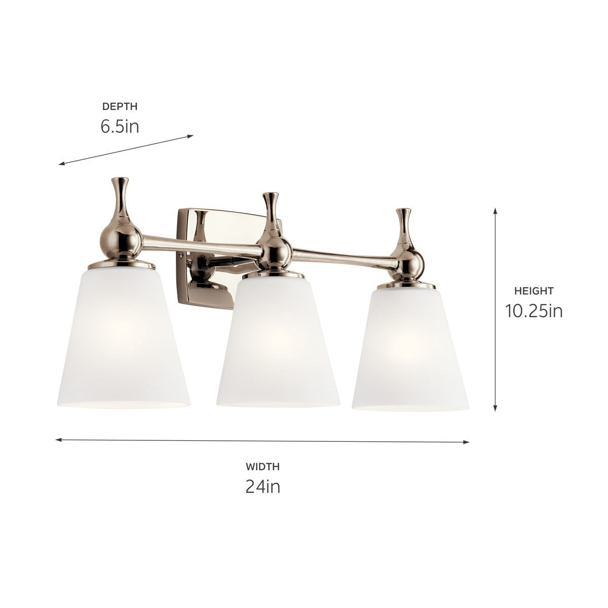 Kichler - 55092PN - Three Light Bath - Cosabella - Polished Nickel