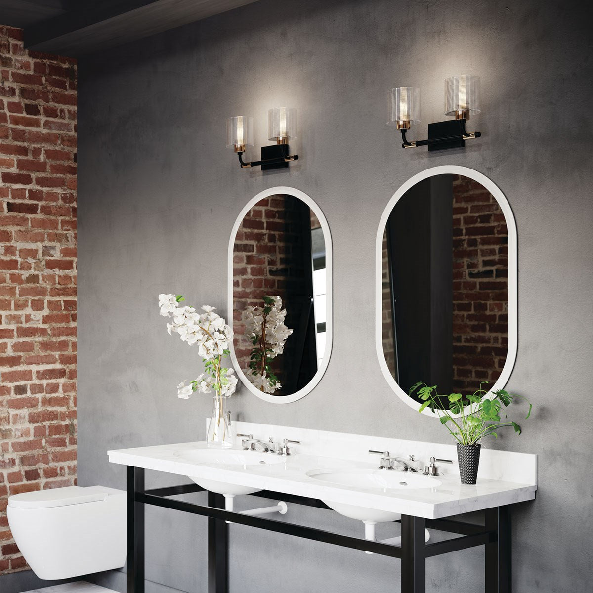 Kichler - 55106BK - Two Light Bath - Harvan - Black