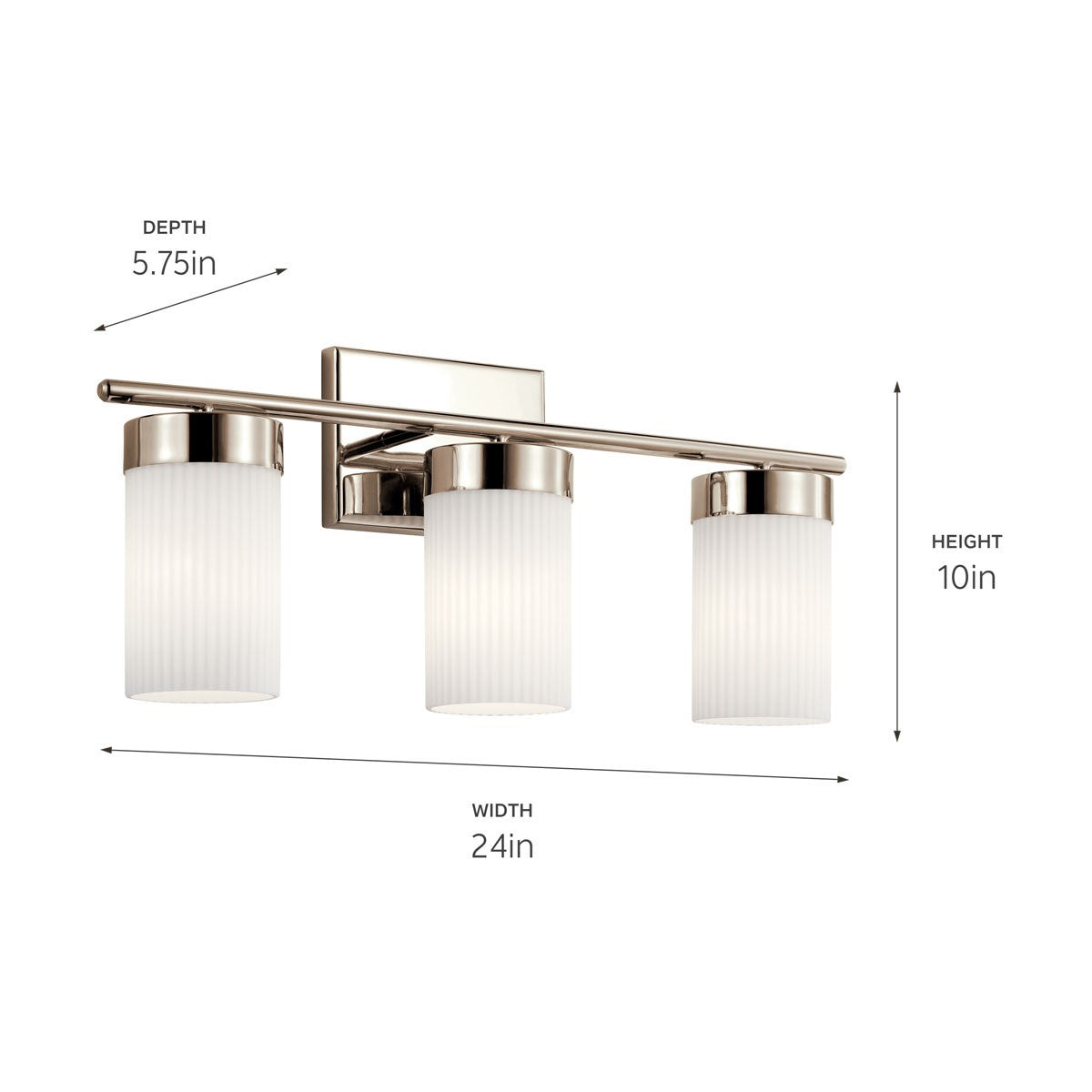 Kichler - 55112PN - Three Light Bath - Ciona - Polished Nickel