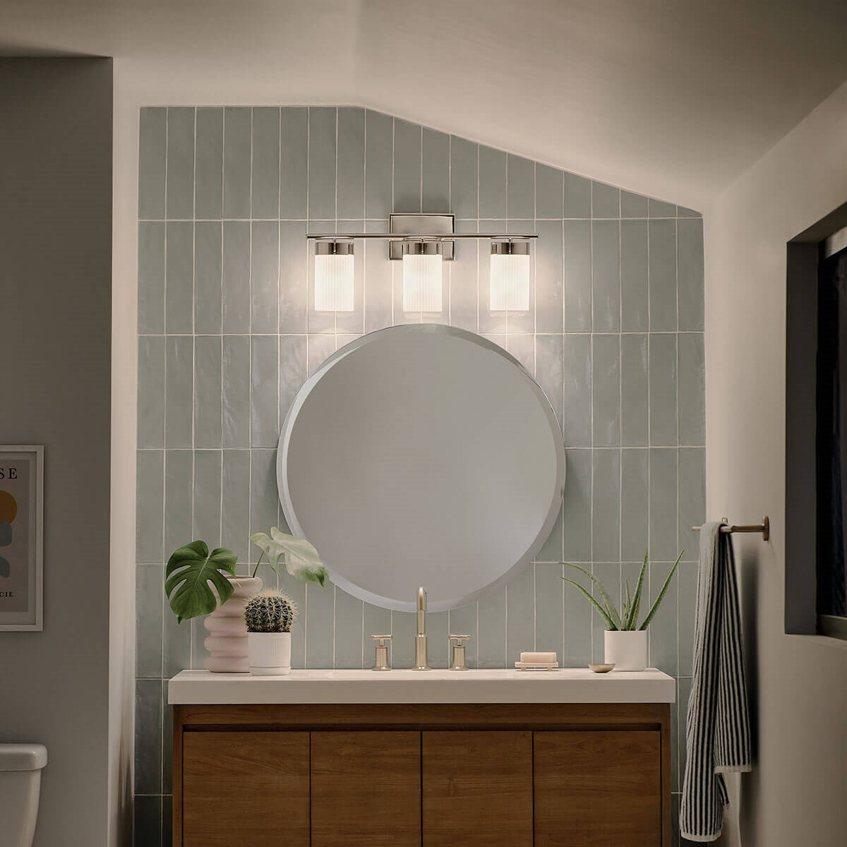 Kichler - 55112PN - Three Light Bath - Ciona - Polished Nickel