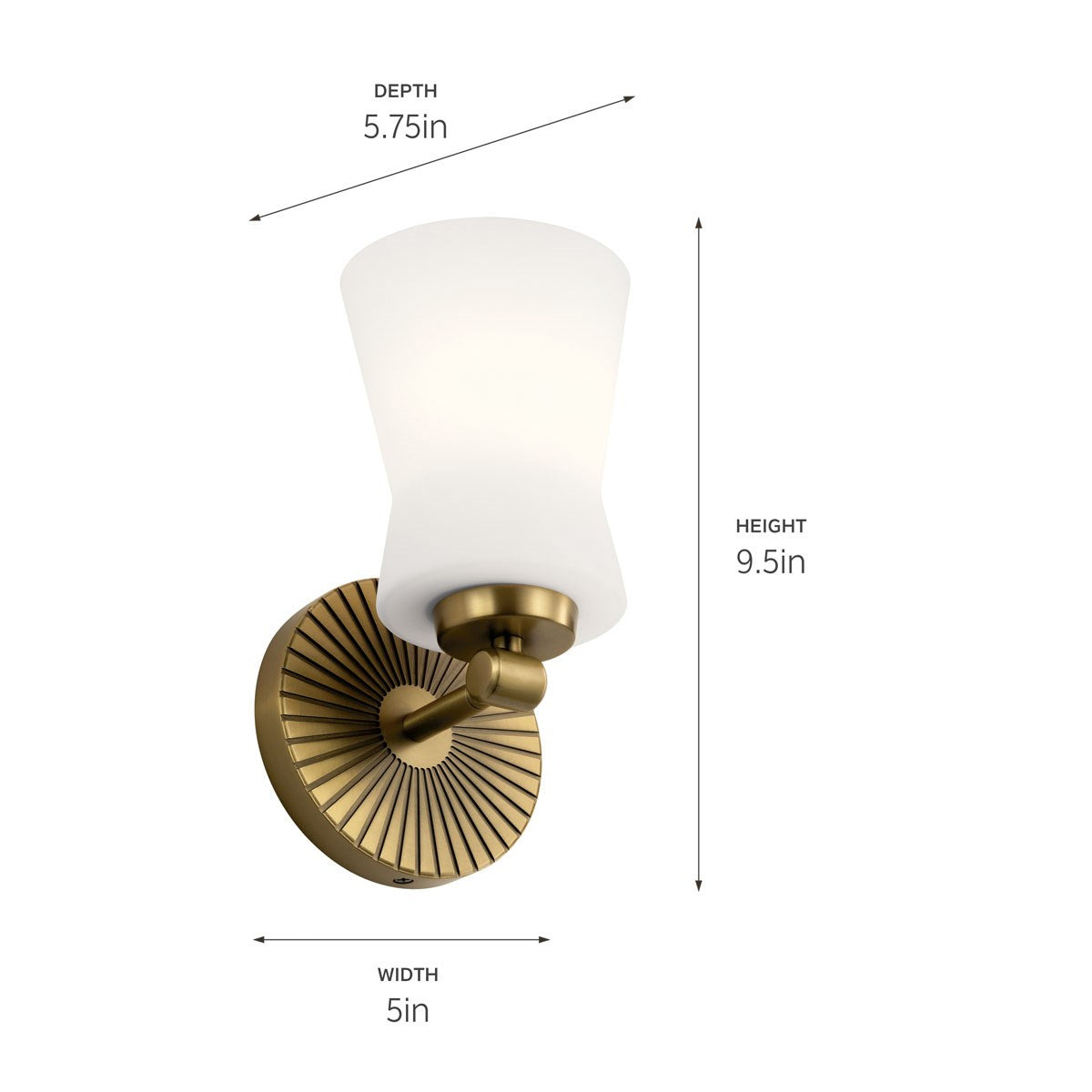 Kichler - 55115BNB - One Light Wall Sconce - Brianne - Brushed Natural Brass