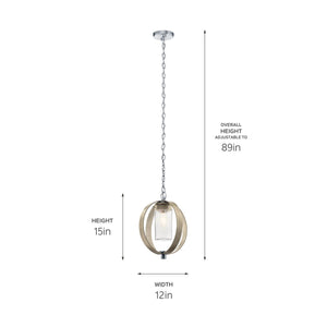 Kichler - 59069DAG - One Light Outdoor Pendant - Grand Bank - Distressed Antique Gray