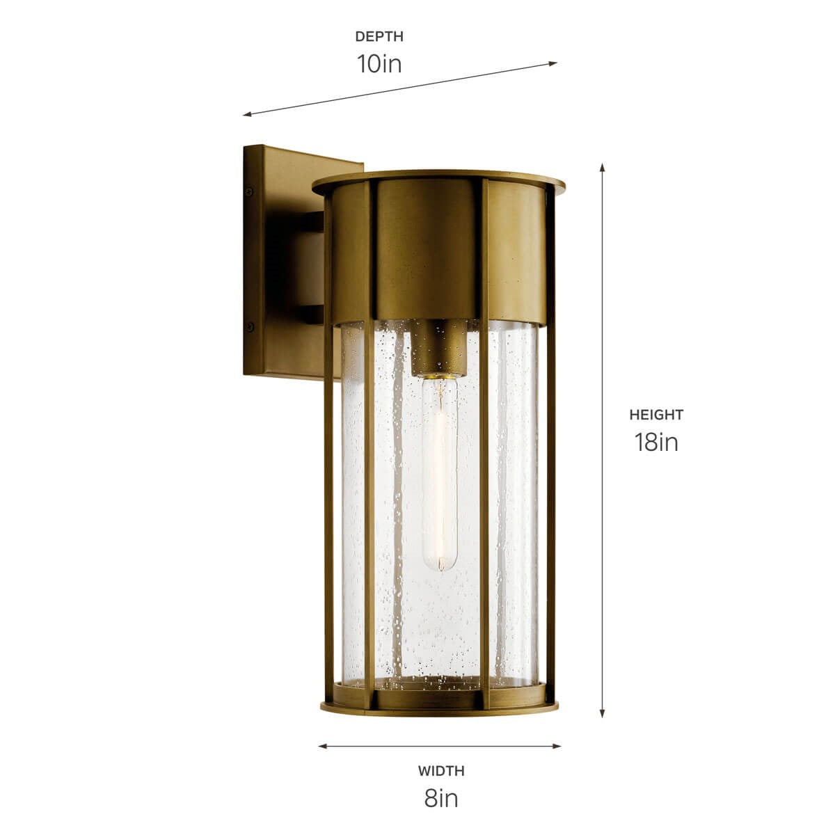 Kichler - 59081NBR - One Light Outdoor Wall Mount - Camillo - Natural Brass