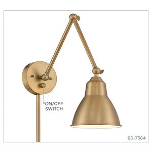 Nuvo Lighting - 60-7364 - One Light Swing Arm Wall Lamp - Fulton - Burnished Brass