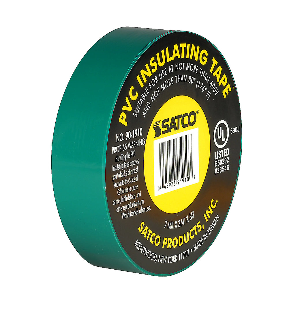 Satco - 90-1910 - Elec Tape 60 Ft. 3/4" - Green