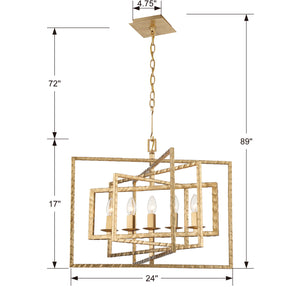 Crystorama - 336-GA - Five Light Chandelier - Capri - Antique Gold