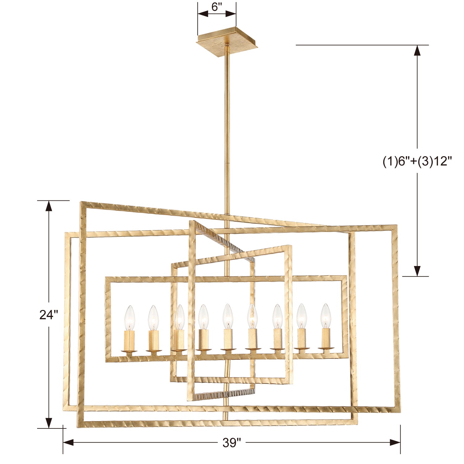 Crystorama - 337-GA - Nine Light Chandelier - Capri - Antique Gold