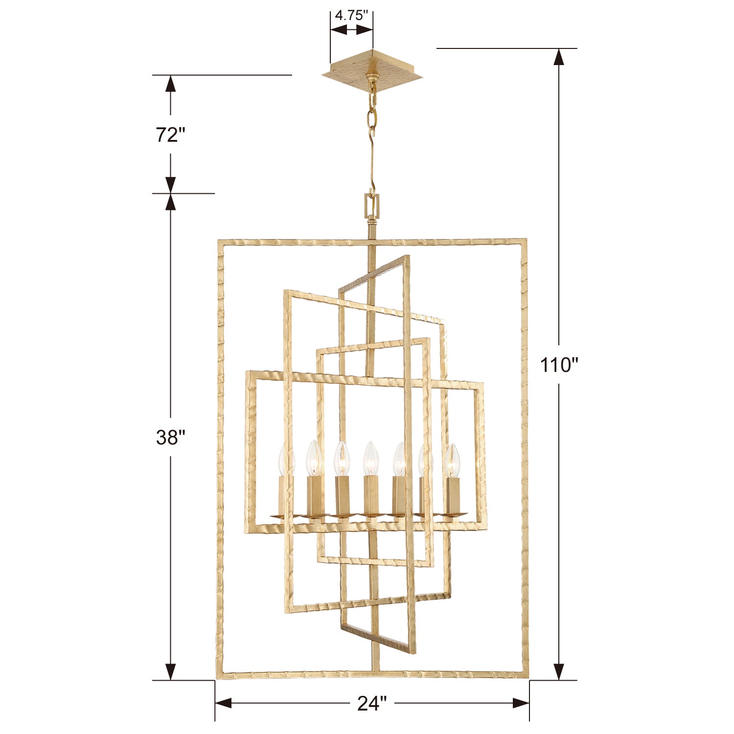 Crystorama - 339-GA - Seven Light Chandelier - Capri - Antique Gold