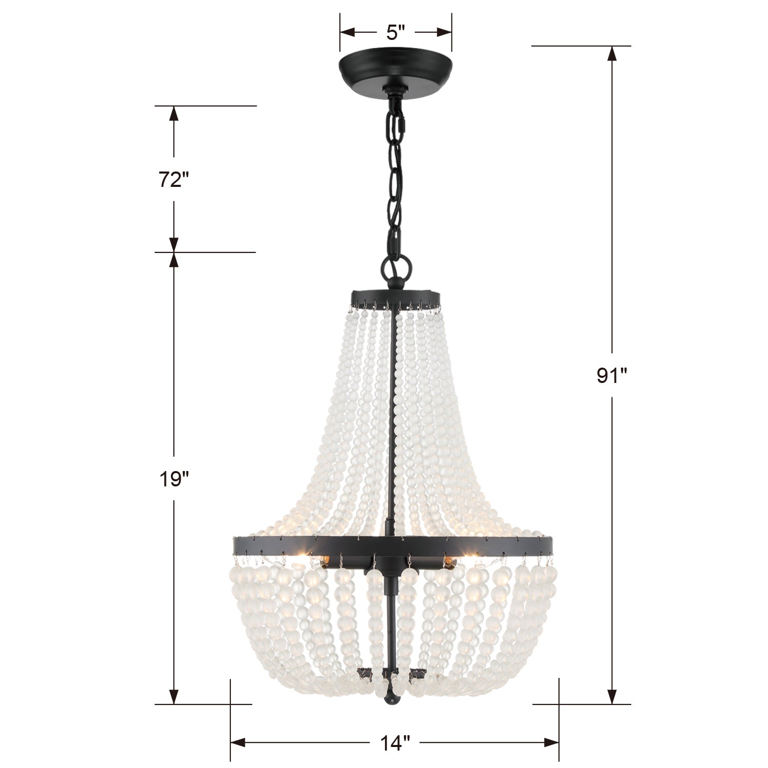 Crystorama - 603-MK - Three Light Chandelier - Rylee - Matte Black