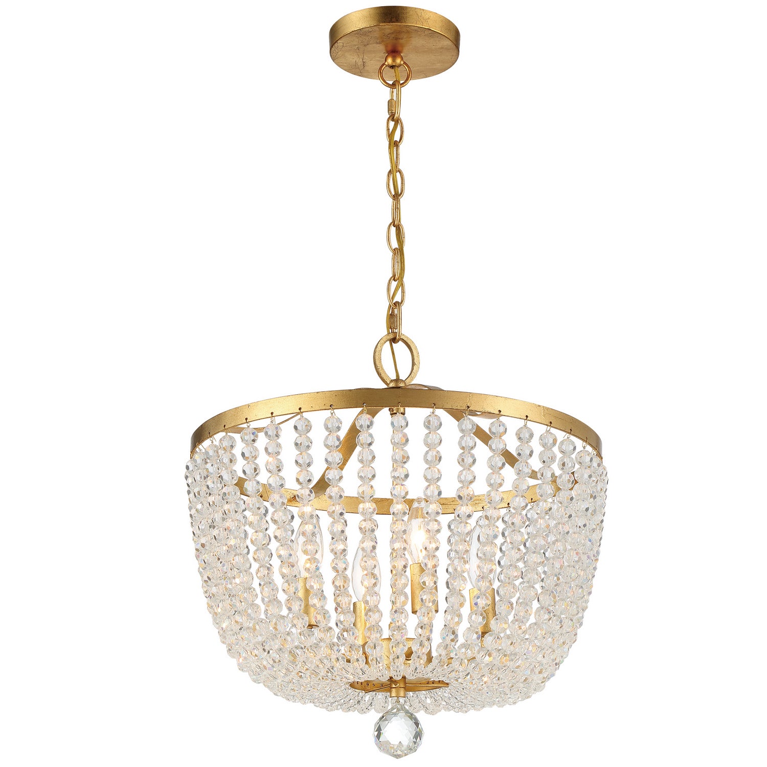 Crystorama - 604-GA - Four Light Chandelier - Rylee - Antique Gold