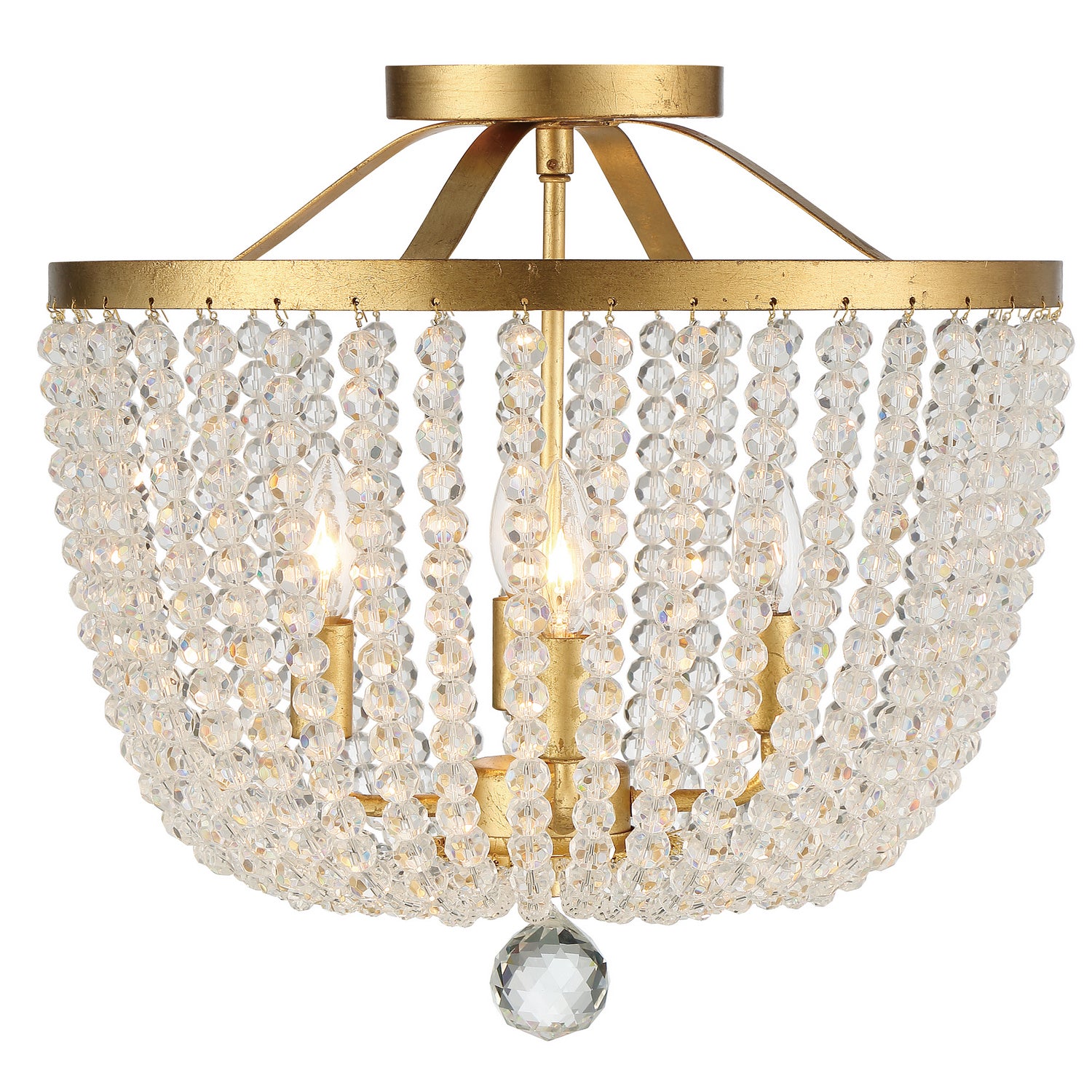 Crystorama - 604-GA_CEILING - Four Light Semi Flush Mount - Rylee - Antique Gold