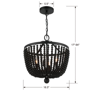 Crystorama - 604-MK - Four Light Chandelier - Rylee - Matte Black