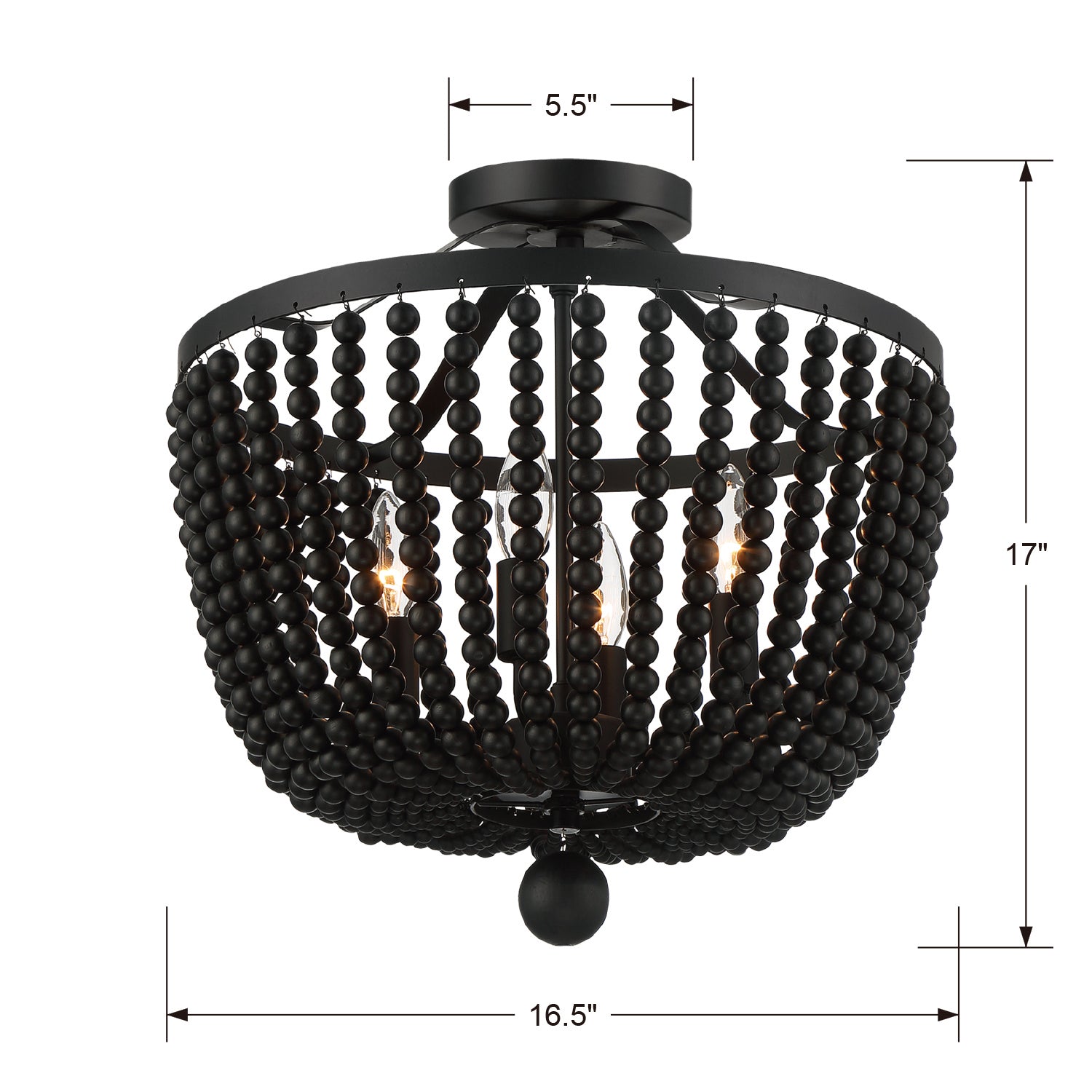 Crystorama - 604-MK_CEILING - Four Light Semi Flush Mount - Rylee - Matte Black