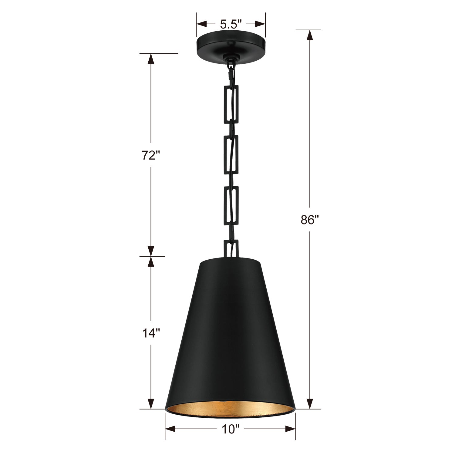 Crystorama - 8685-MK-GA - Two Light Chandelier - Alston - Matte Black / Antique Gold