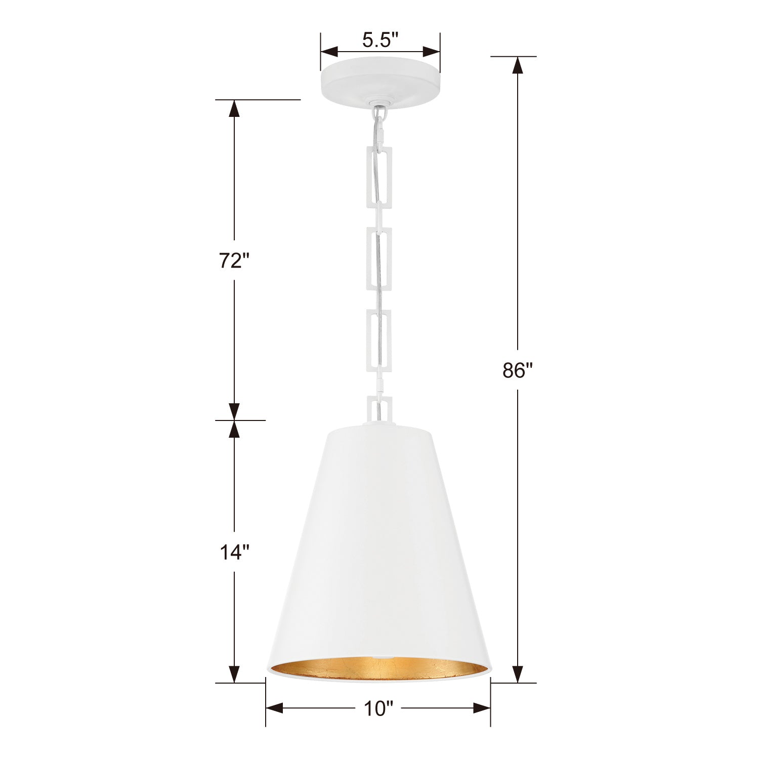 Crystorama - 8685-MT-GA - Two Light Chandelier - Alston - Matte White / Antique Gold