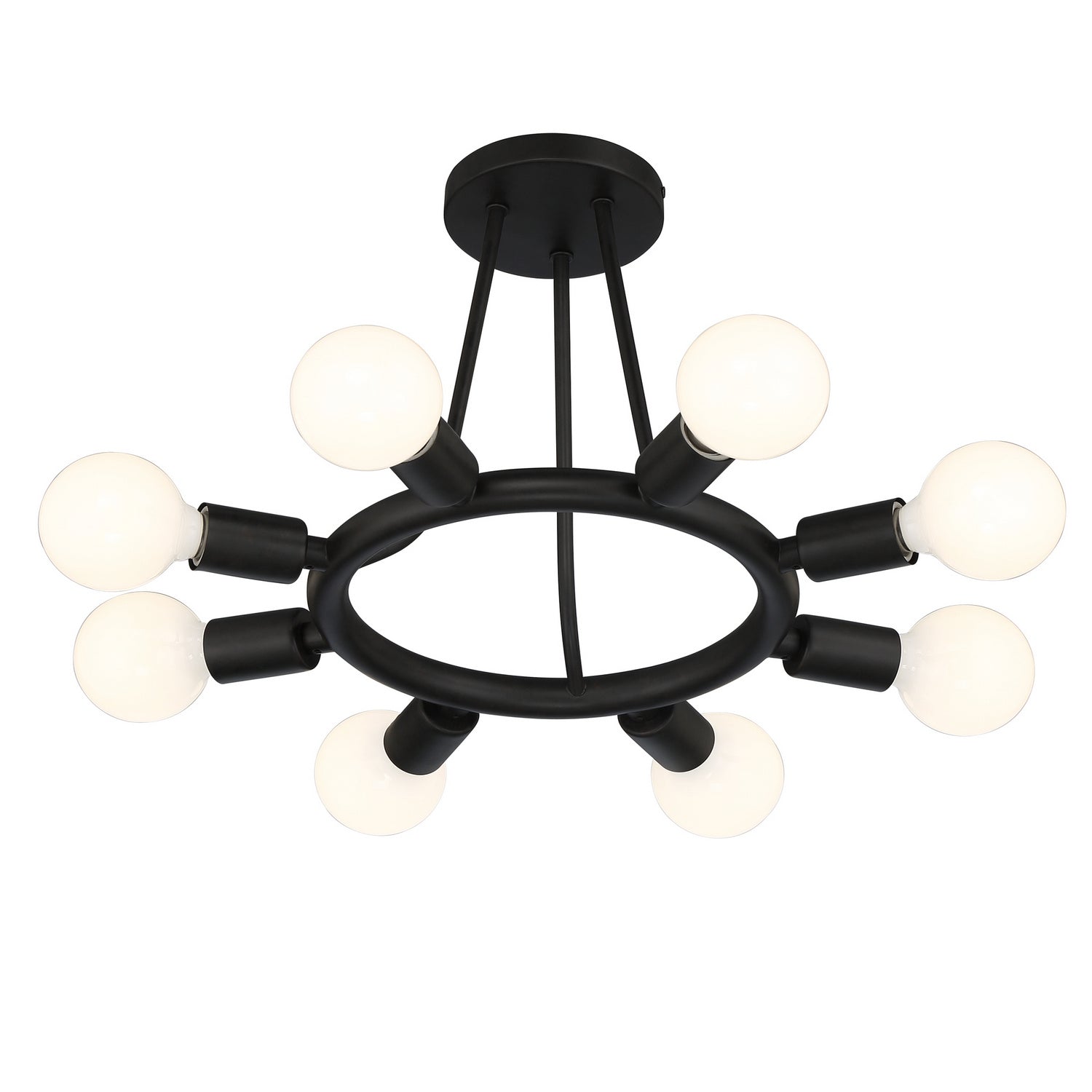 Crystorama - 9043-BK - Eight Light Semi Flush Mount - Dakota - Black