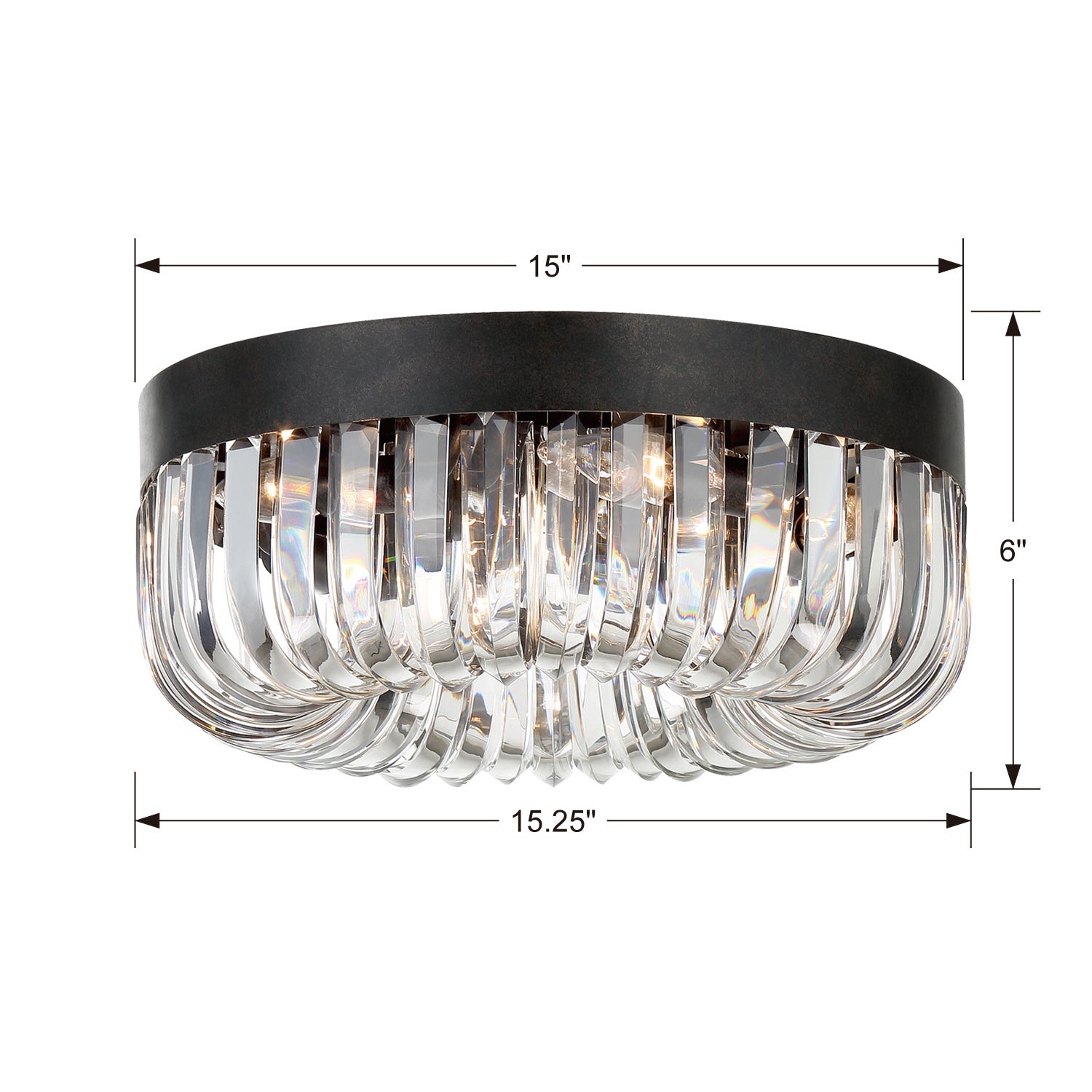 Crystorama - ALI-B2005-CZ - Five Light Flush Mount - Alister - Charcoal Bronze