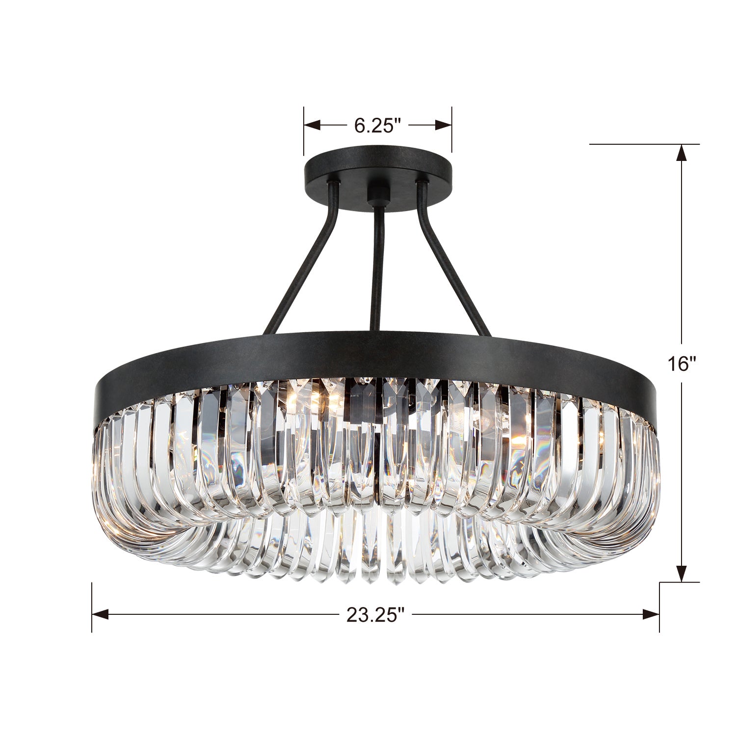 Crystorama - ALI-B2008-CZ_CEILING - Eight Light Semi Flush Mount - Alister - Charcoal Bronze