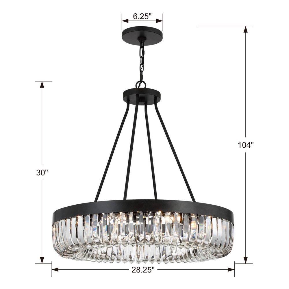 Crystorama - ALI-B2010-CZ - Ten Light Chandelier - Alister - Charcoal Bronze