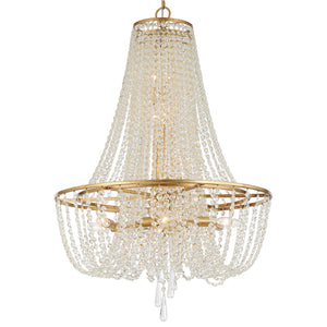 Crystorama - ARC-1917-GA-CL-MWP - Nine Light Chandelier - Arcadia - Antique Gold