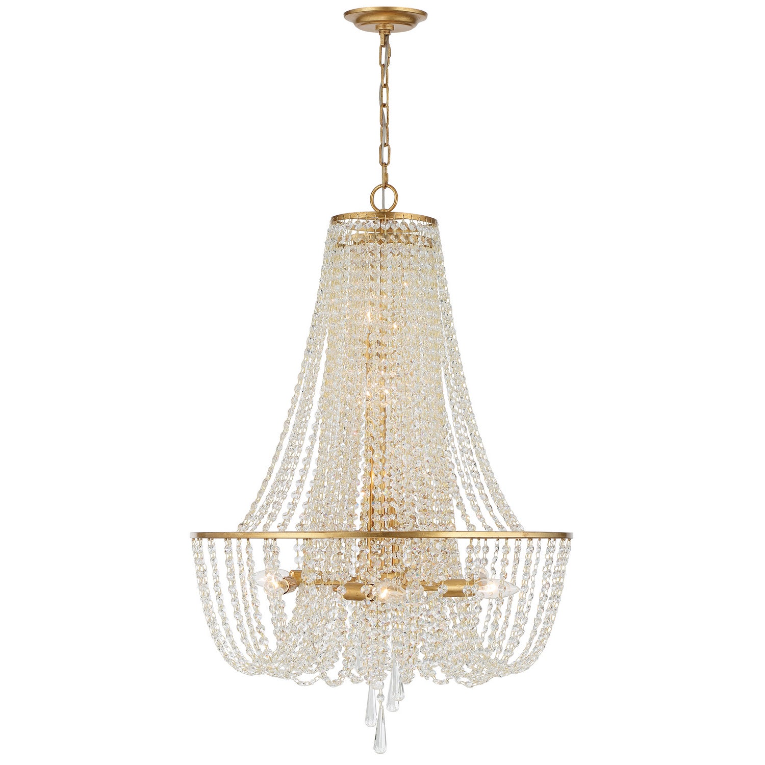 Crystorama - ARC-1917-GA-CL-MWP - Nine Light Chandelier - Arcadia - Antique Gold