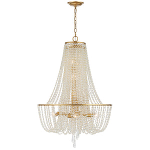 Crystorama - ARC-1917-GA-CL-MWP - Nine Light Chandelier - Arcadia - Antique Gold