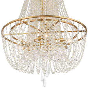 Crystorama - ARC-1917-GA-CL-MWP - Nine Light Chandelier - Arcadia - Antique Gold