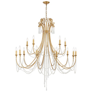 Crystorama - ARC-1919-GA-CL-MWP - 15 Light Chandelier - Arcadia - Antique Gold