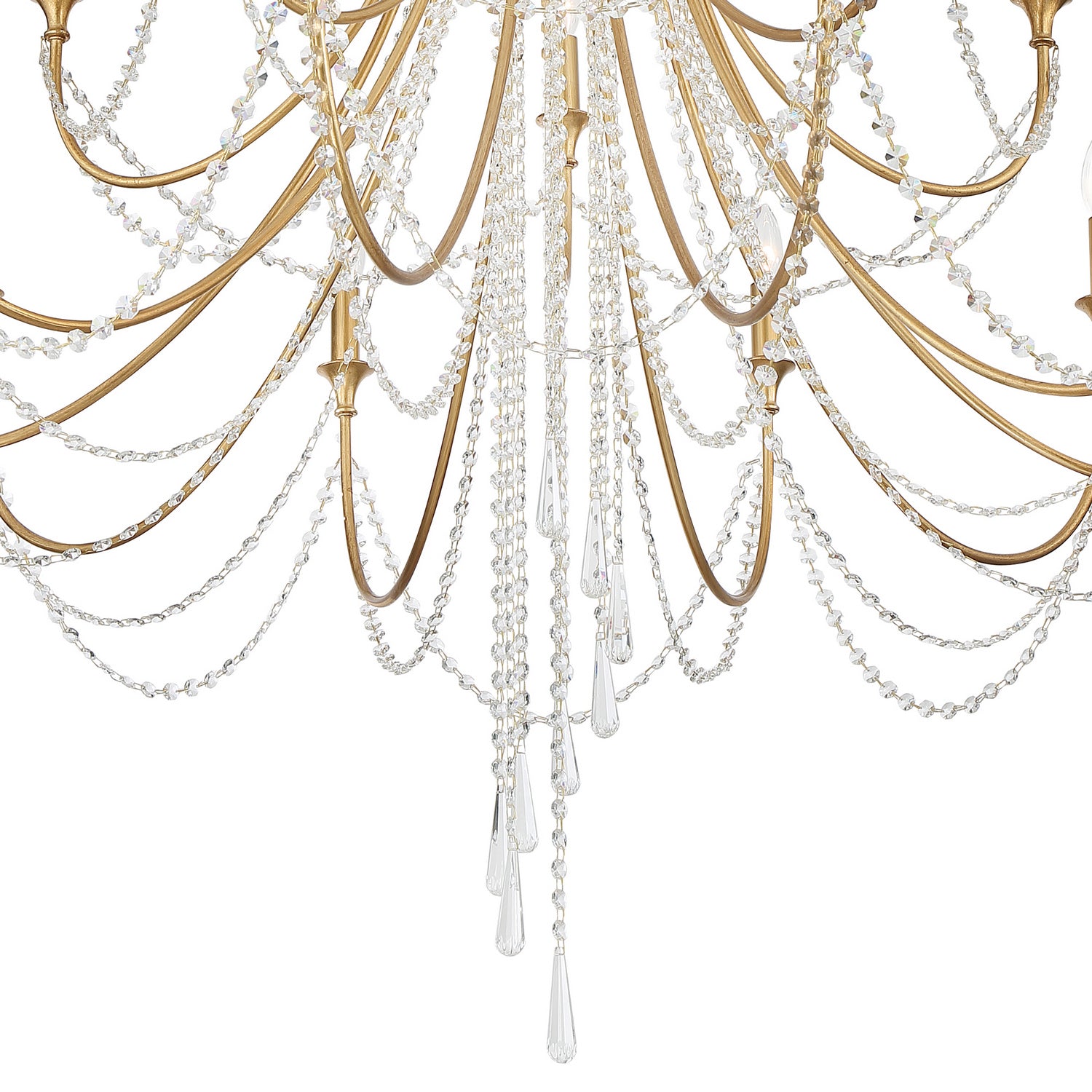 Crystorama - ARC-1919-GA-CL-MWP - 15 Light Chandelier - Arcadia - Antique Gold