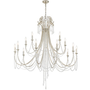 Crystorama - ARC-1919-SA-CL-MWP - 15 Light Chandelier - Arcadia - Antique Silver