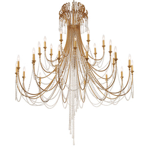 Crystorama - ARC-1929-GA-CL-MWP - 28 Light Chandelier - Arcadia - Antique Gold