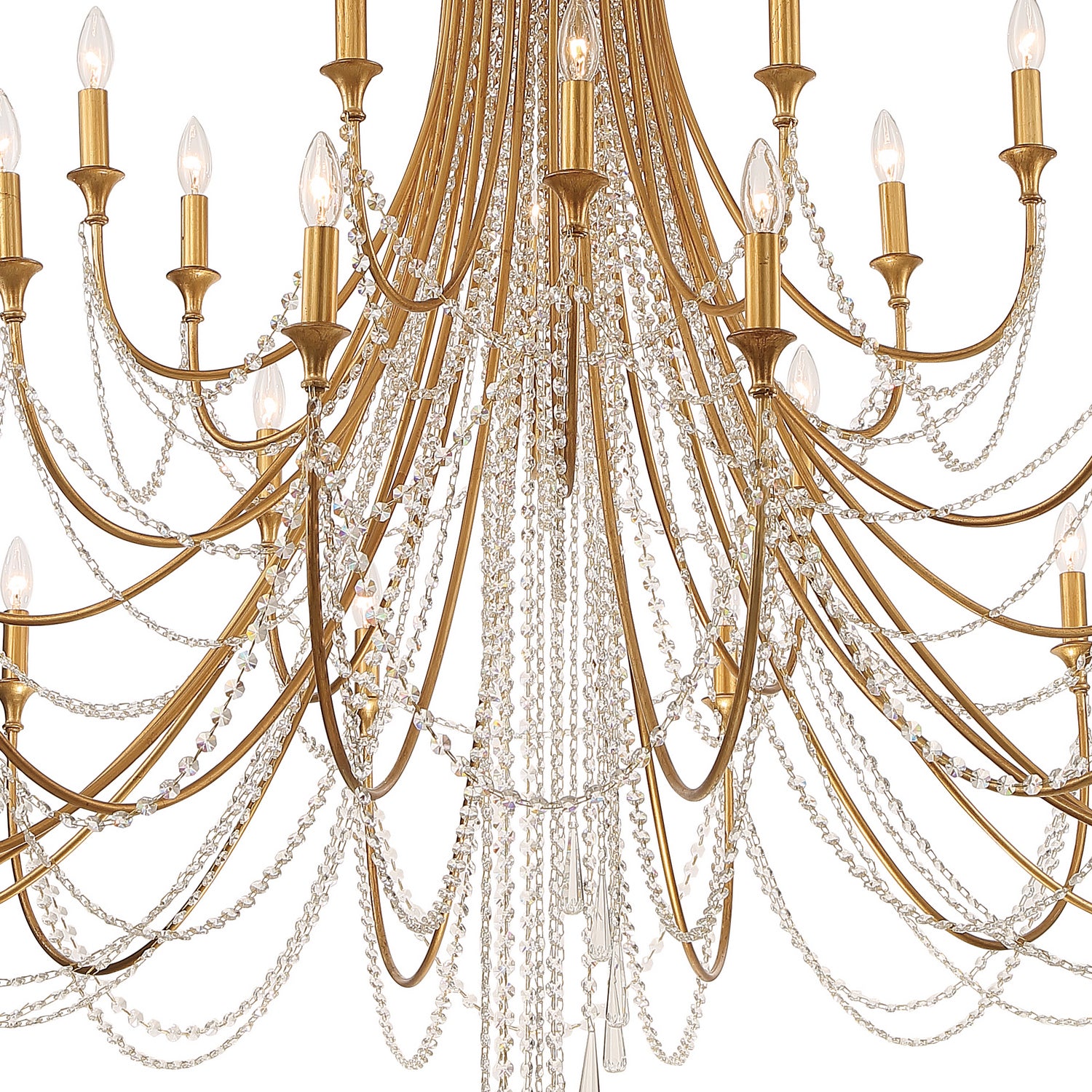 Crystorama - ARC-1929-GA-CL-MWP - 28 Light Chandelier - Arcadia - Antique Gold