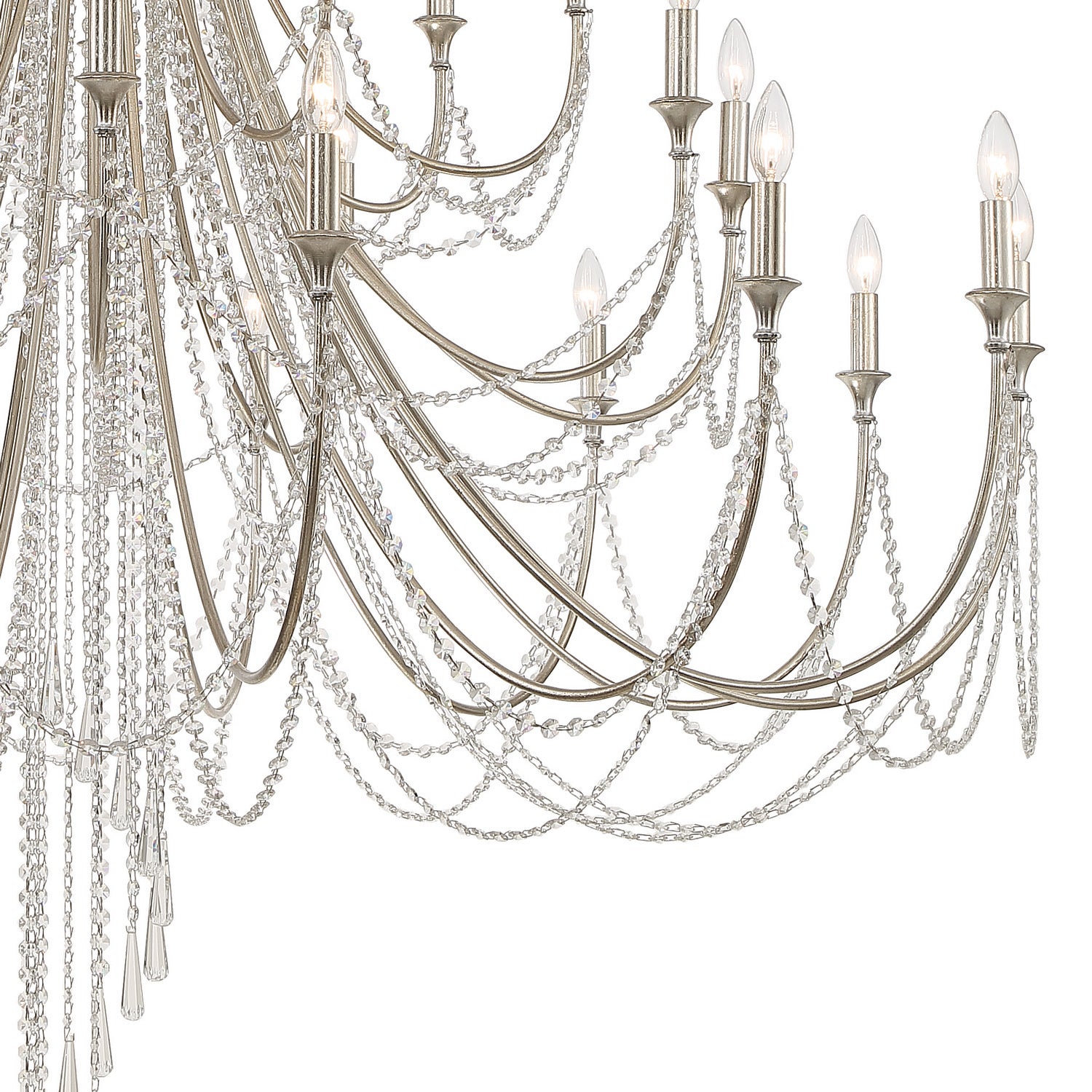 Crystorama - ARC-1929-SA-CL-MWP - 28 Light Chandelier - Arcadia - Antique Silver