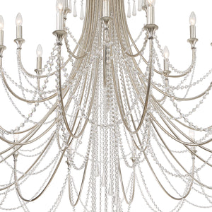 Crystorama - ARC-1929-SA-CL-MWP - 28 Light Chandelier - Arcadia - Antique Silver