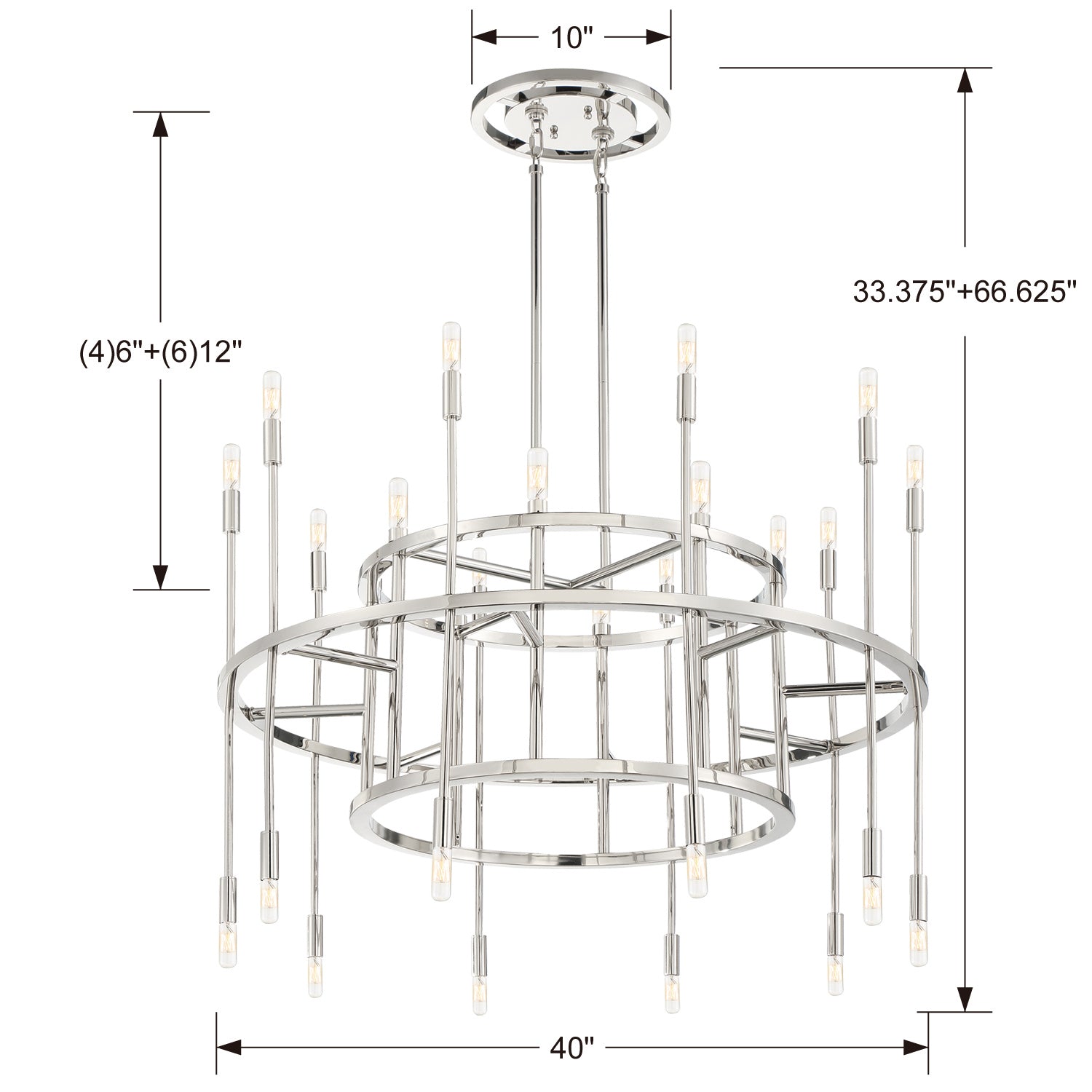 Crystorama - ARS-B4020-PN - 20 Light Chandelier - Aries - Polished Nickel