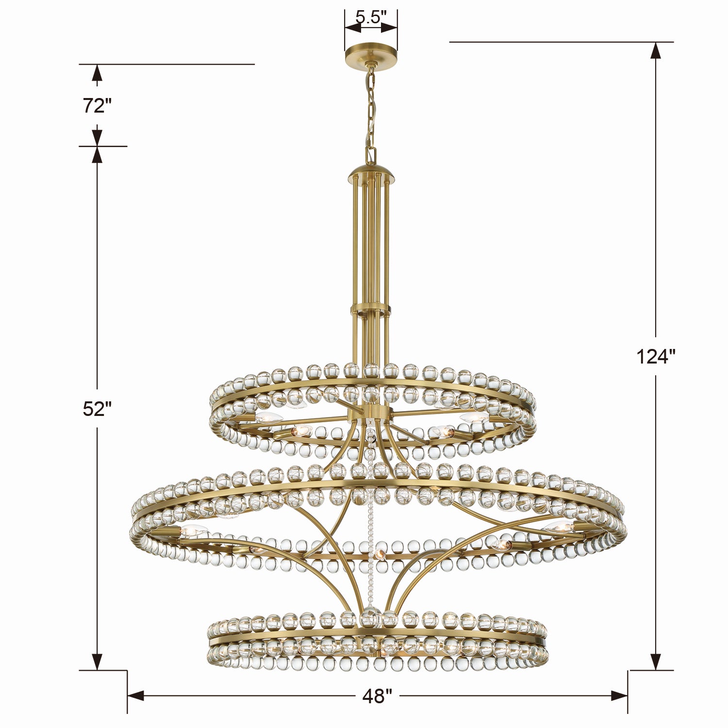 Crystorama - CLO-8000-AG - 24 Light Chandelier - Clover - Aged Brass