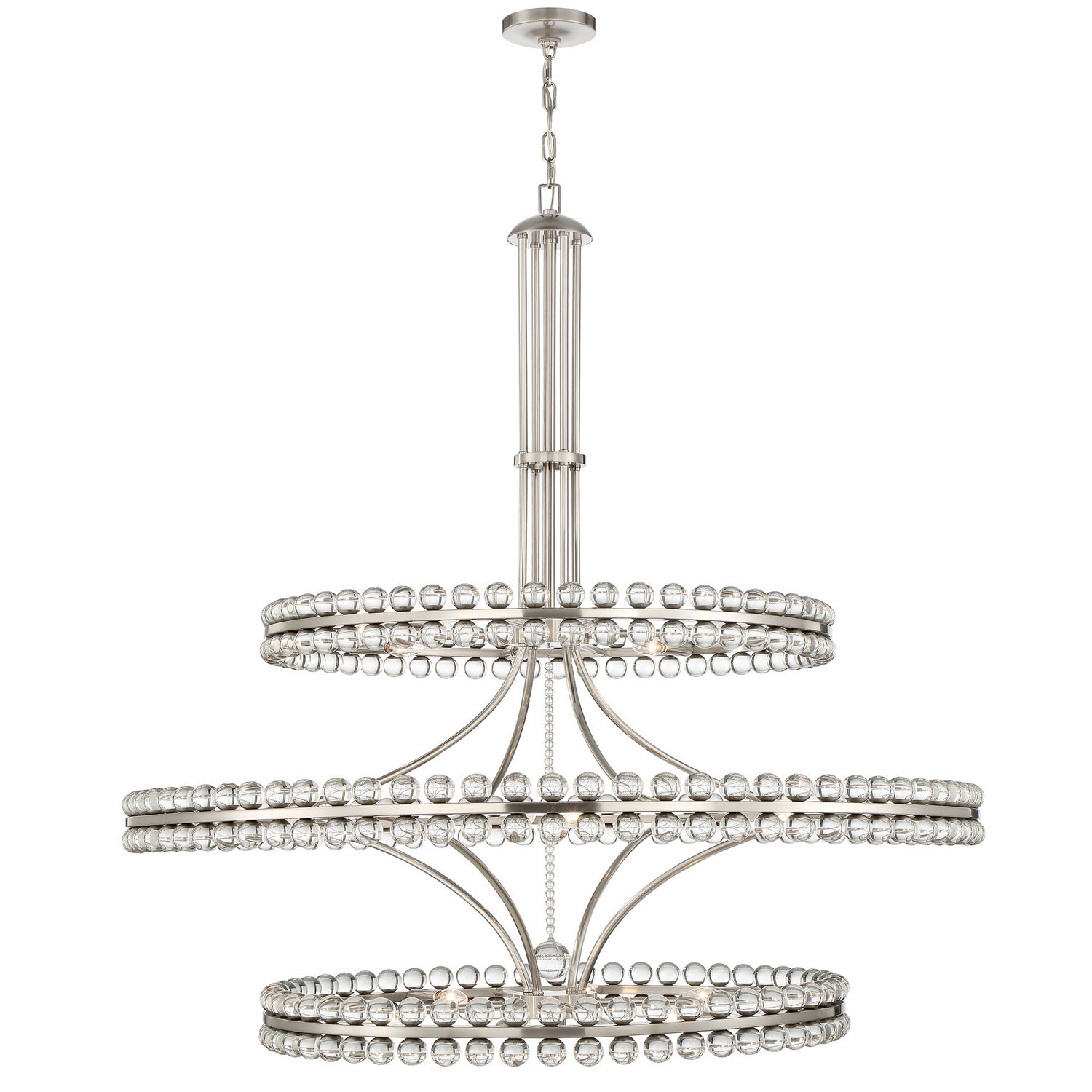 Crystorama - CLO-8000-BN - 24 Light Chandelier - Clover - Brushed Nickel