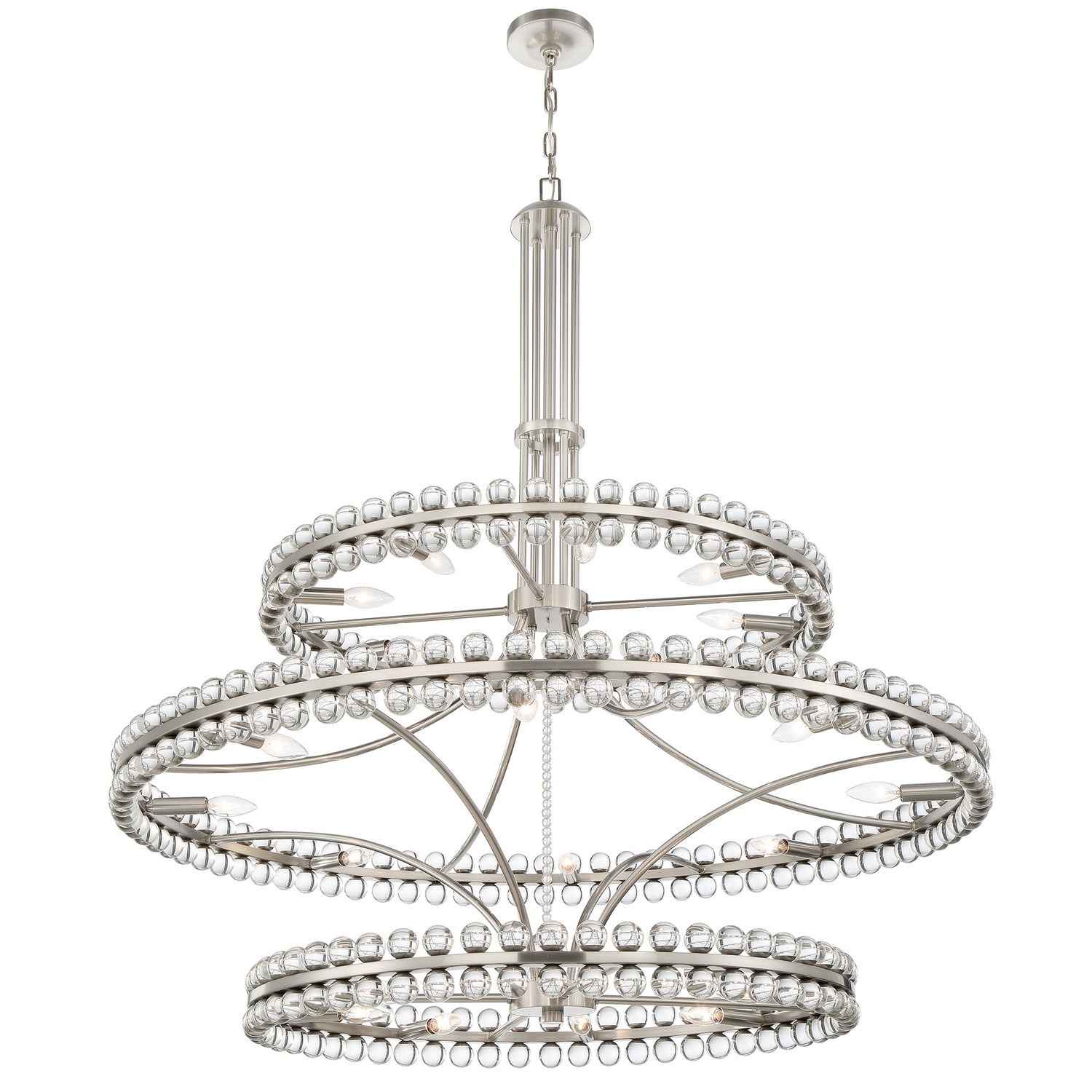 Crystorama - CLO-8000-BN - 24 Light Chandelier - Clover - Brushed Nickel