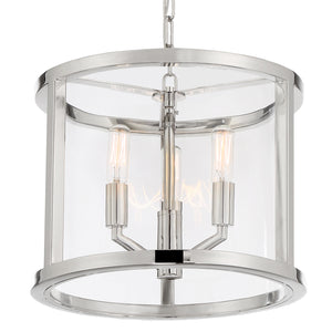 Crystorama - DEV-B8003-PN - Three Light Mini Chandelier - Devon - Polished Nickel