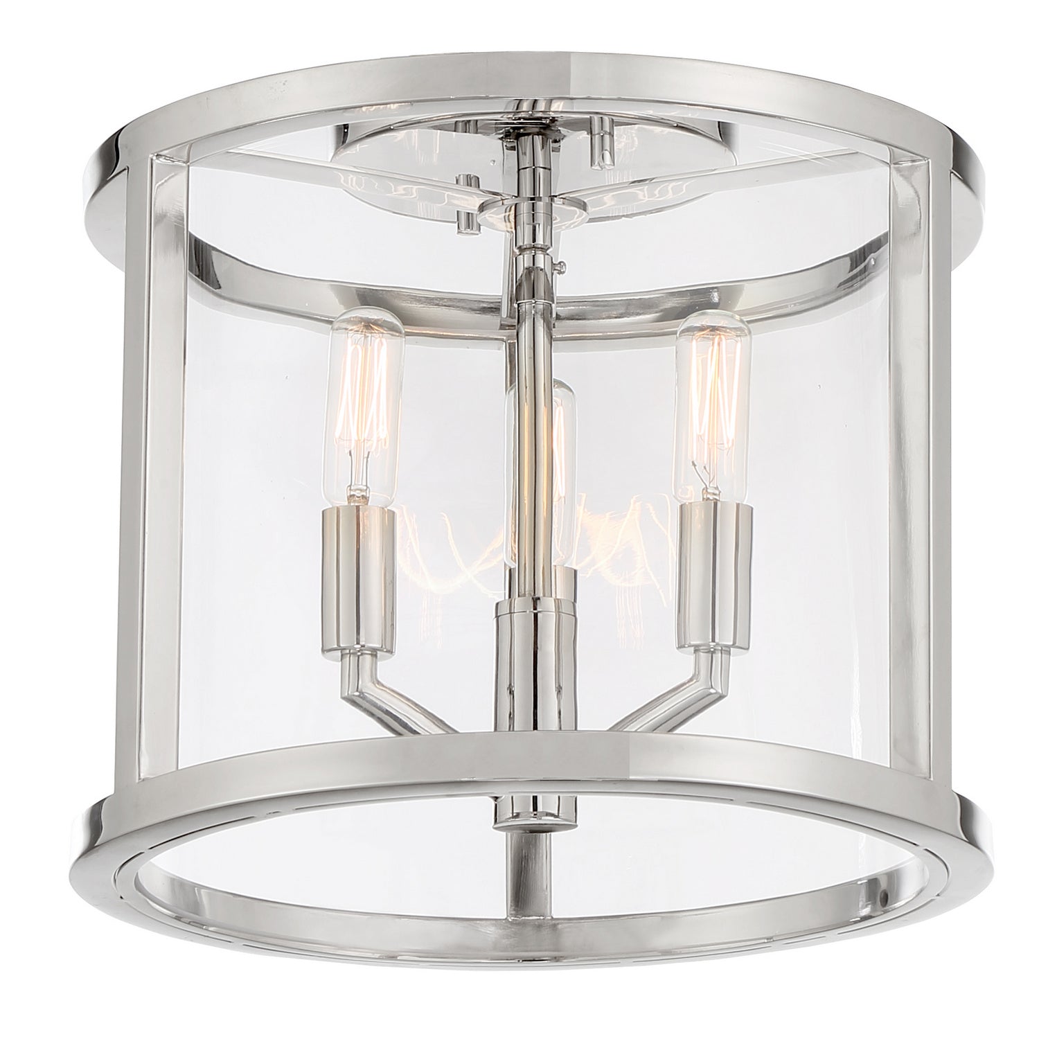 Crystorama - DEV-B8003-PN_CEILING - Three Light Semi Flush Mount - Devon - Polished Nickel