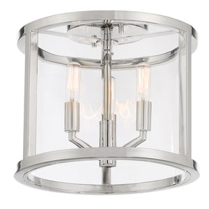 Crystorama - DEV-B8003-PN_CEILING - Three Light Semi Flush Mount - Devon - Polished Nickel