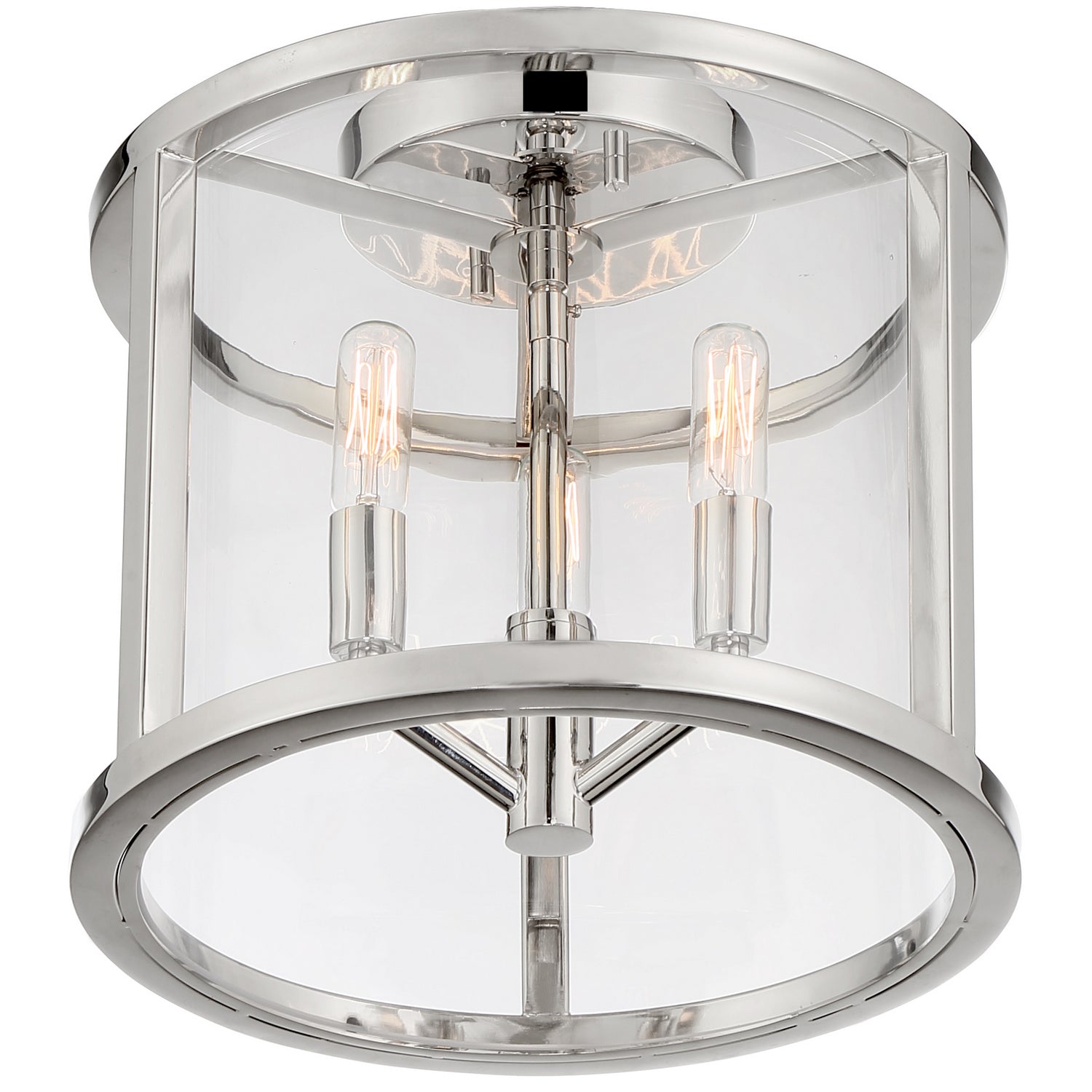 Crystorama - DEV-B8003-PN_CEILING - Three Light Semi Flush Mount - Devon - Polished Nickel