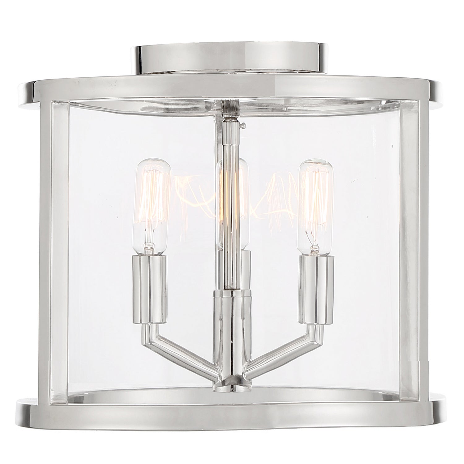 Crystorama - DEV-B8003-PN_CEILING - Three Light Semi Flush Mount - Devon - Polished Nickel