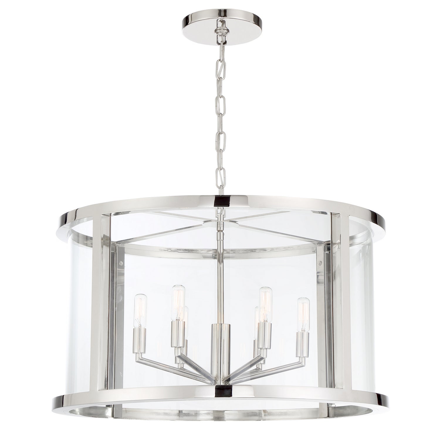 Crystorama - DEV-B8066-PN - Six Light Chandelier - Devon - Polished Nickel