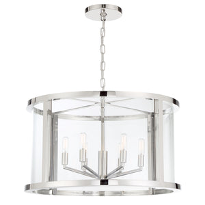 Crystorama - DEV-B8066-PN - Six Light Chandelier - Devon - Polished Nickel