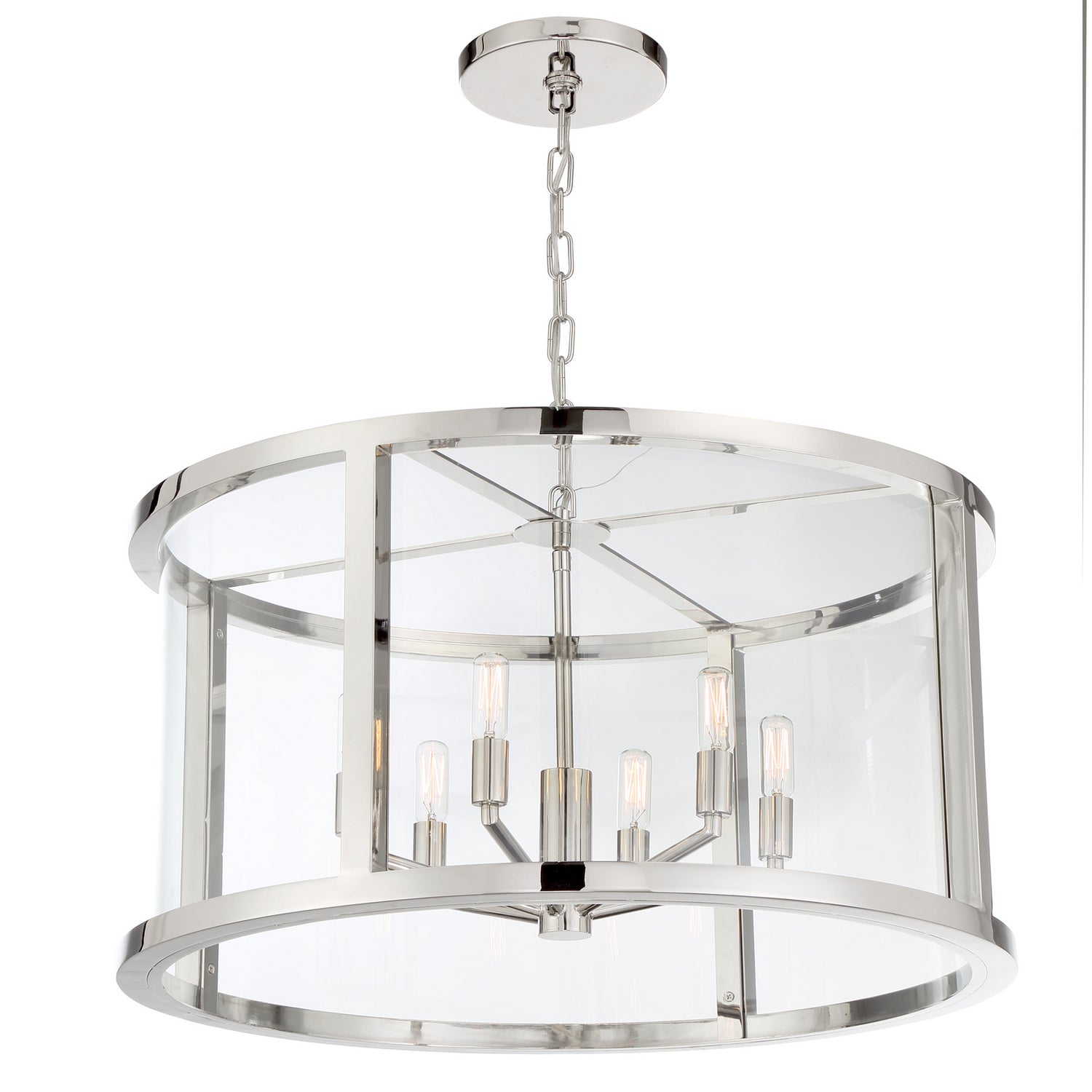 Crystorama - DEV-B8066-PN - Six Light Chandelier - Devon - Polished Nickel