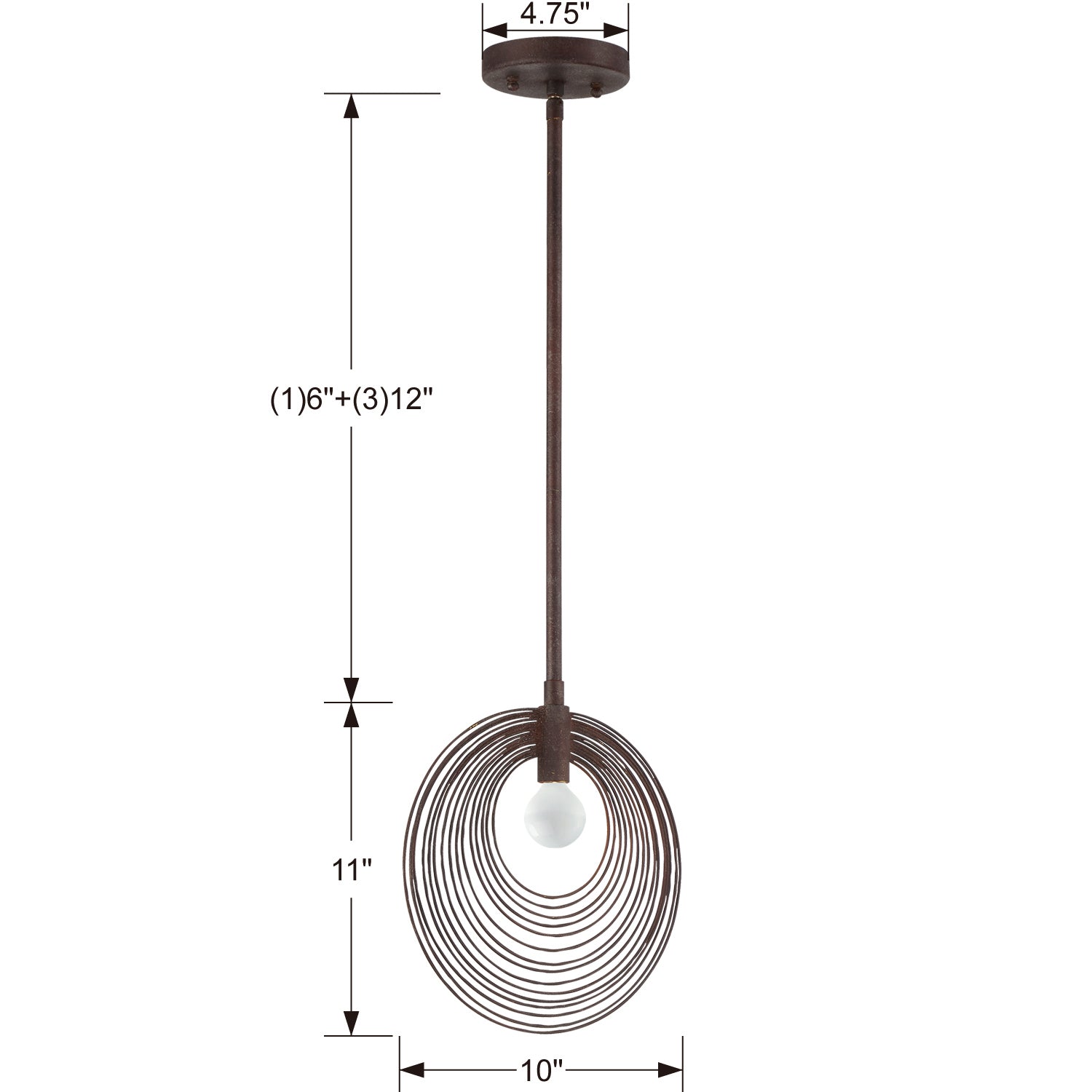 Crystorama - DOR-B7700-FB - One Light Pendant - Doral - Forged Bronze