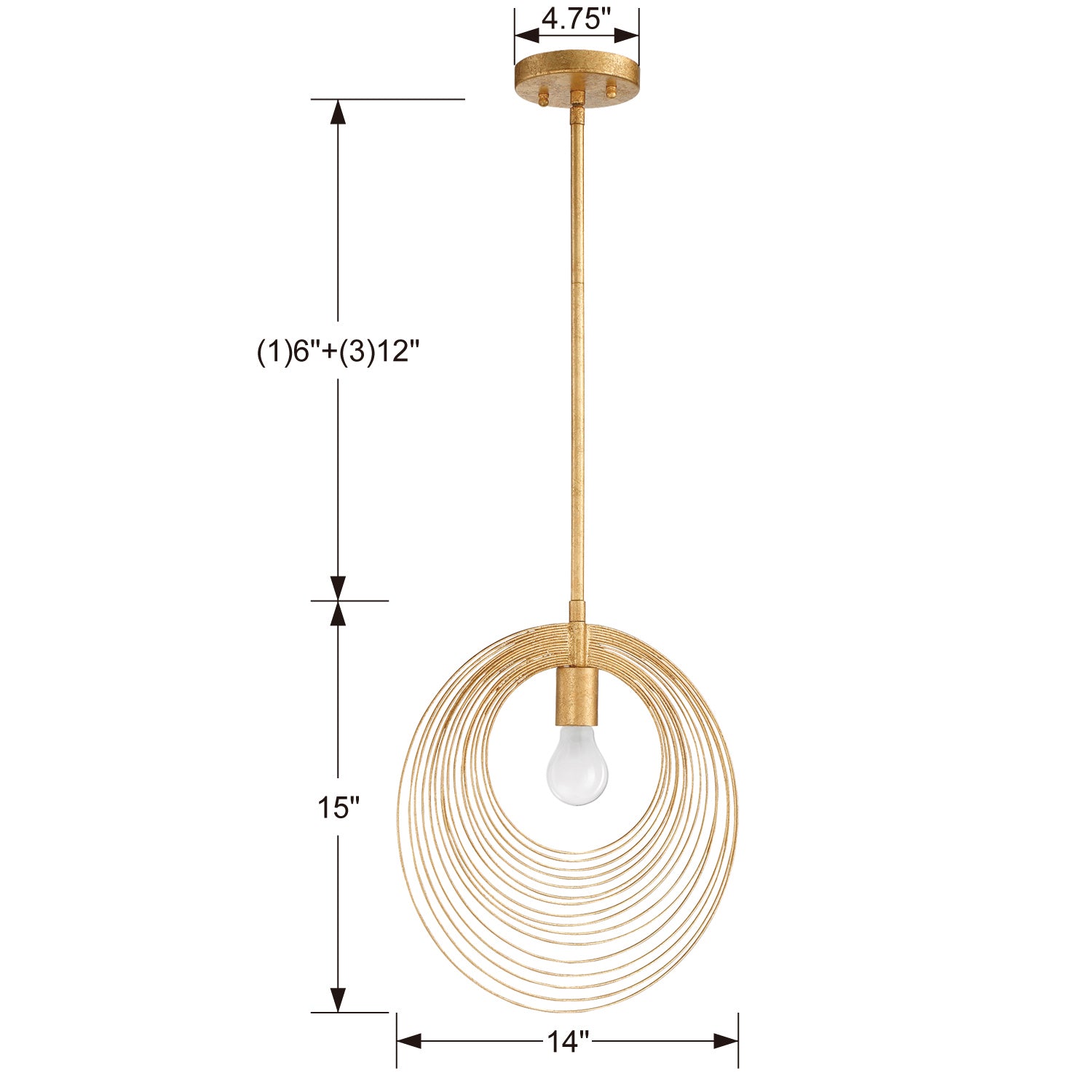 Crystorama - DOR-B7701-RG - One Light Pendant - Doral - Renaissance Gold